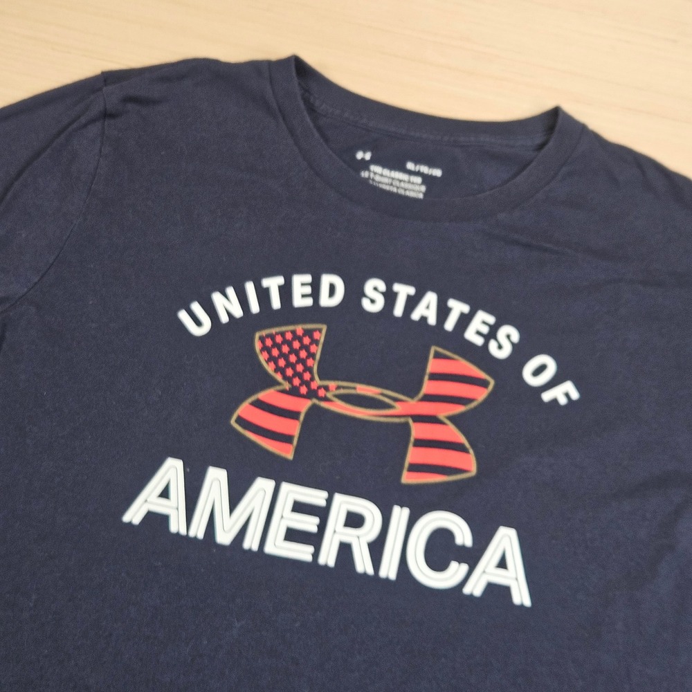 Under Armour T-Shirt Mens XL Blue United States Of America Graphic Tee